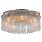 Meyda Lighting Ivela 32" 7-Light Extreme Chrome Flush Mount Light With Crystal Idalight Shade Glass