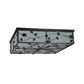 Meyda Lighting Ivy 36"Sq 8-Light Textured Black Flush Mount Light With White Statuario Idalight Shade