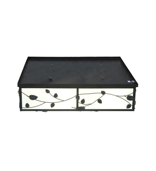 Meyda Lighting Ivy 36"Sq 8-Light Textured Black Flush Mount Light With White Statuario Idalight Shade