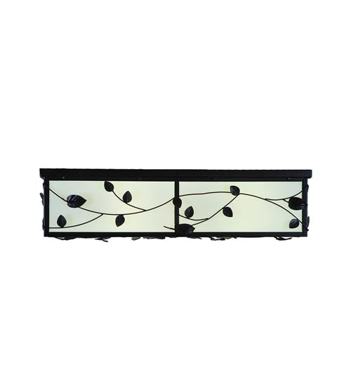 Meyda Lighting Ivy 36"Sq 8-Light Textured Black Flush Mount Light With White Statuario Idalight Shade