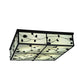 Meyda Lighting Ivy 36"Sq 8-Light Textured Black Flush Mount Light With White Statuario Idalight Shade