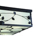 Meyda Lighting Ivy 36"Sq 8-Light Textured Black Flush Mount Light With White Statuario Idalight Shade