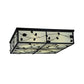 Meyda Lighting Ivy 36"Sq 8-Light Textured Black Flush Mount Light With White Statuario Idalight Shade