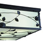 Meyda Lighting Ivy 51" 8Light Textured Black Flush Mount Light With Statuario Idalight Shade Glass