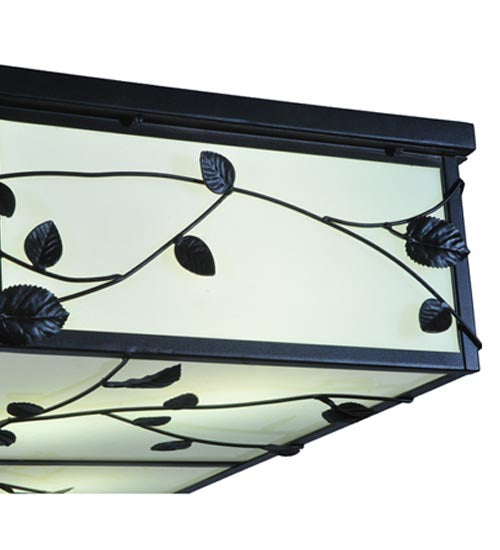 Meyda Lighting Ivy 51" 8Light Textured Black Flush Mount Light With Statuario Idalight Shade Glass