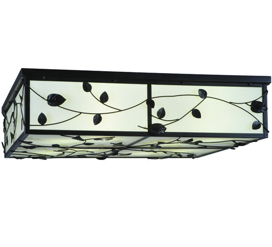 Meyda Lighting Ivy 51" 8Light Textured Black Flush Mount Light With Statuario Idalight Shade Glass