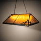 Meyda Lighting Ivy 52" 8-Light Textured Black Island Pendant Light With Amber Shade Glass