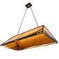 Meyda Lighting Ivy 52" 8-Light Textured Black Island Pendant Light With Amber Shade Glass