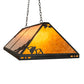 Meyda Lighting Ivy 52" 8-Light Textured Black Island Pendant Light With Amber Shade Glass