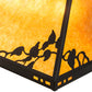 Meyda Lighting Ivy 52" 8-Light Textured Black Island Pendant Light With Amber Shade Glass