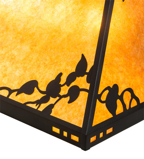 Meyda Lighting Ivy 52" 8-Light Textured Black Island Pendant Light With Amber Shade Glass