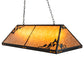Meyda Lighting Ivy 52" 8-Light Textured Black Island Pendant Light With Amber Shade Glass