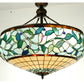 Meyda Lighting Ivy Berry 34" 6-Light Mahogany Bronze Semi-flush Mount Light With Multi-Colored Shade Glass