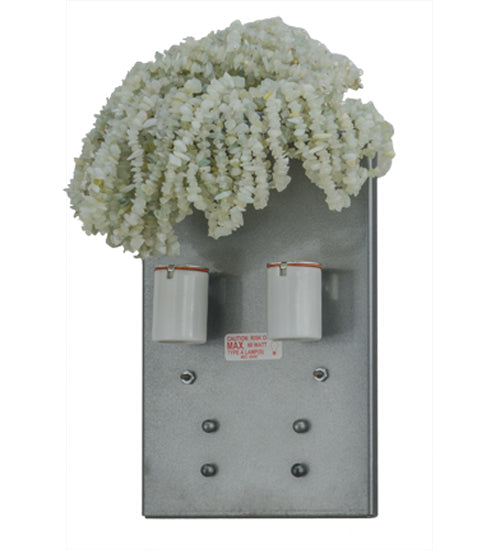 Meyda Lighting Jade 8" 2-Light Black Chrome Over Nickel Charm Wall Sconce With Green Jadestone Shade