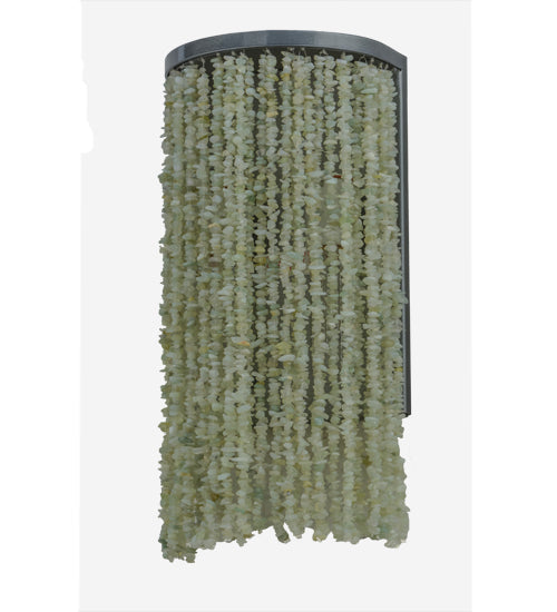 Meyda Lighting Jade 8" 2-Light Black Chrome Over Nickel Charm Wall Sconce With Green Jadestone Shade