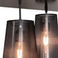 Meyda Lighting Jarvis 52" 6-Light Timeless Bronze Cascading Pendant Light With Black Organza Textrene Shade