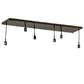 Meyda Lighting Jarvis 52" 6-Light Timeless Bronze Cascading Pendant Light With Black Organza Textrene Shade