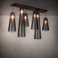 Meyda Lighting Jarvis 52" 6-Light Timeless Bronze Cascading Pendant Light With Black Organza Textrene Shade