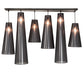 Meyda Lighting Jarvis 52" 6-Light Timeless Bronze Cascading Pendant Light With Black Organza Textrene Shade