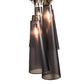 Meyda Lighting Jarvis 52" 6-Light Timeless Bronze Cascading Pendant Light With Black Organza Textrene Shade