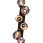 Meyda Lighting Jarvis 52" 6-Light Timeless Bronze Cascading Pendant Light With Black Organza Textrene Shade