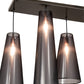 Meyda Lighting Jarvis 52" 6-Light Timeless Bronze Cascading Pendant Light With Black Organza Textrene Shade
