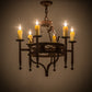Meyda Lighting Jasmine 24" 6-Light Rust Nail Chandelier With Ivory Faux Candlelight