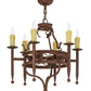 Meyda Lighting Jasmine 24" 6-Light Rust Nail Chandelier With Ivory Faux Candlelight