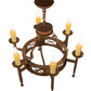 Meyda Lighting Jasmine 24" 6-Light Rust Nail Chandelier With Ivory Faux Candlelight