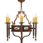 Meyda Lighting Jasmine 24" 6-Light Rust Nail Chandelier With Ivory Faux Candlelight