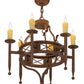 Meyda Lighting Jasmine 24" 6-Light Rust Nail Chandelier With Ivory Faux Candlelight