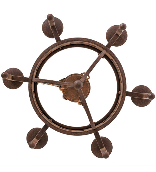 Meyda Lighting Jasmine 24" 6-Light Rust Nail Chandelier With Ivory Faux Candlelight