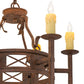 Meyda Lighting Jasmine 24" 6-Light Rust Nail Chandelier With Ivory Faux Candlelight