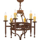Meyda Lighting Jasmine 24" 6-Light Rust Nail Chandelier With Ivory Faux Candlelight