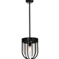 Meyda Lighting Jaula 10" Solar Black Pendant Light With Clear Shade Glass