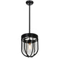 Meyda Lighting Jaula 10" Solar Black Pendant Light With Clear Shade Glass