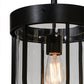 Meyda Lighting Jaula 10" Solar Black Pendant Light With Clear Shade Glass