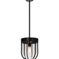 Meyda Lighting Jaula 10" Solar Black Pendant Light With Clear Shade Glass