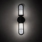 Meyda Lighting Jaula 5" 2-Light Flat Black Wall Sconce With White Opaque Shade Glass