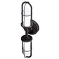 Meyda Lighting Jaula 5" 2-Light Flat Black Wall Sconce With White Opaque Shade Glass