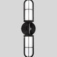 Meyda Lighting Jaula 5" 2-Light Flat Black Wall Sconce With White Opaque Shade Glass