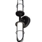 Meyda Lighting Jaula 5" 2-Light Flat Black Wall Sconce With White Opaque Shade Glass
