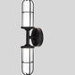 Meyda Lighting Jaula 5" 2-Light Flat Black Wall Sconce With White Opaque Shade Glass