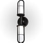 Meyda Lighting Jaula 5" 2-Light Flat Black Wall Sconce With White Opaque Shade Glass