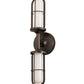 Meyda Lighting Jaula 5" 2-Light Weathered Brass Wall Sconce With White Opaque Shade Glass