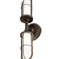 Meyda Lighting Jaula 5" 2-Light Weathered Brass Wall Sconce With White Opaque Shade Glass