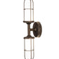 Meyda Lighting Jaula 5" 2-Light Weathered Brass Wall Sconce With White Opaque Shade Glass