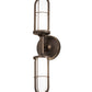 Meyda Lighting Jaula 5" 2-Light Weathered Brass Wall Sconce With White Opaque Shade Glass