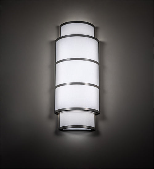Meyda Lighting Jayne 10" LED Nickel Wall Sconce With White Statuario Idalight & Textrene Shade