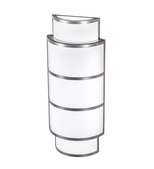 Meyda Lighting Jayne 10" LED Nickel Wall Sconce With White Statuario Idalight & Textrene Shade